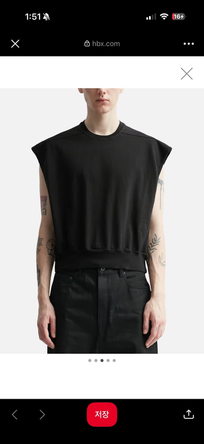 릭오웬스 슬리브리스 스웻 티셔츠 상품이미지5