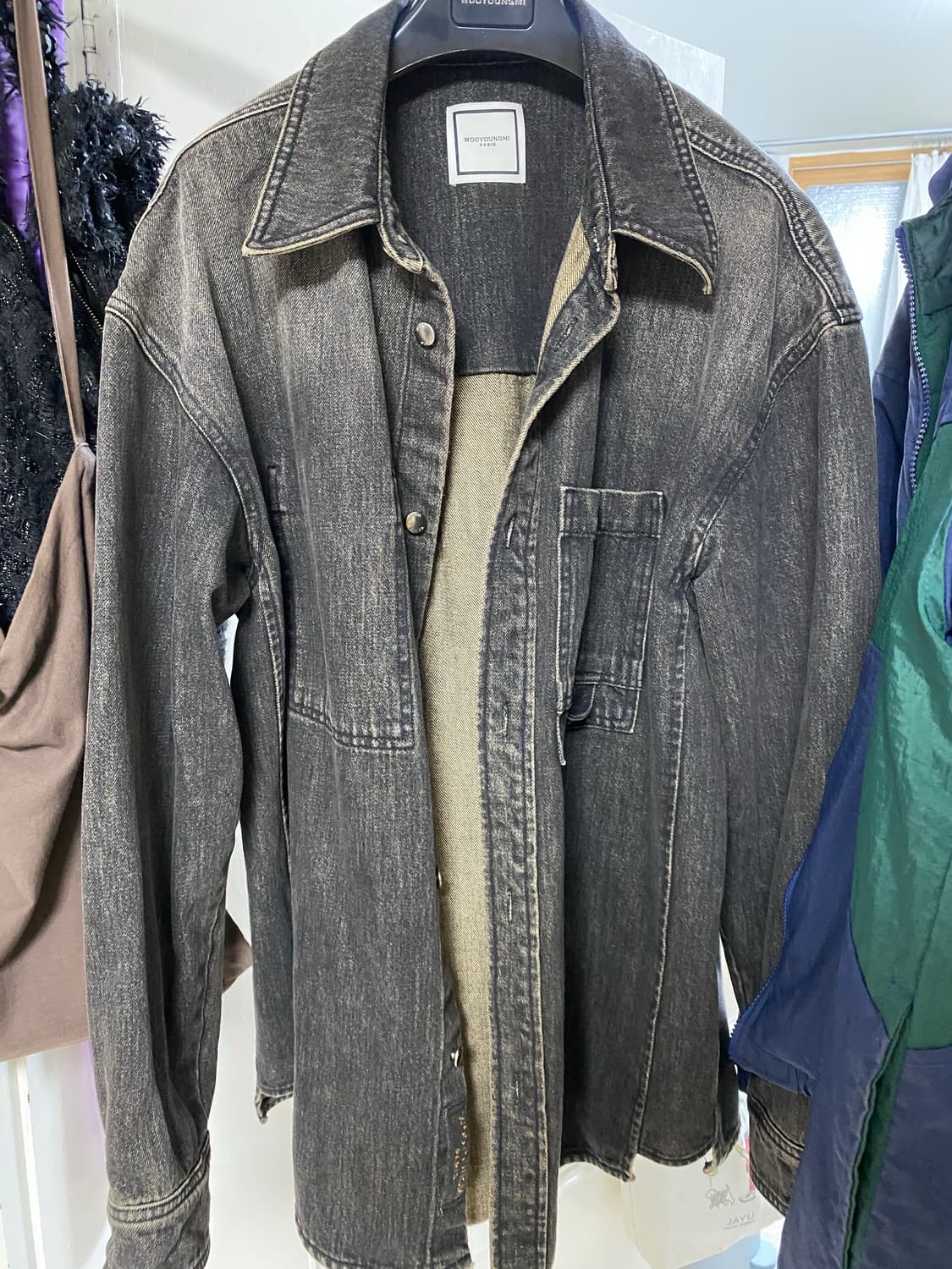 우영미 25ss 백로고 데님 셔츠 52 상품이미지1