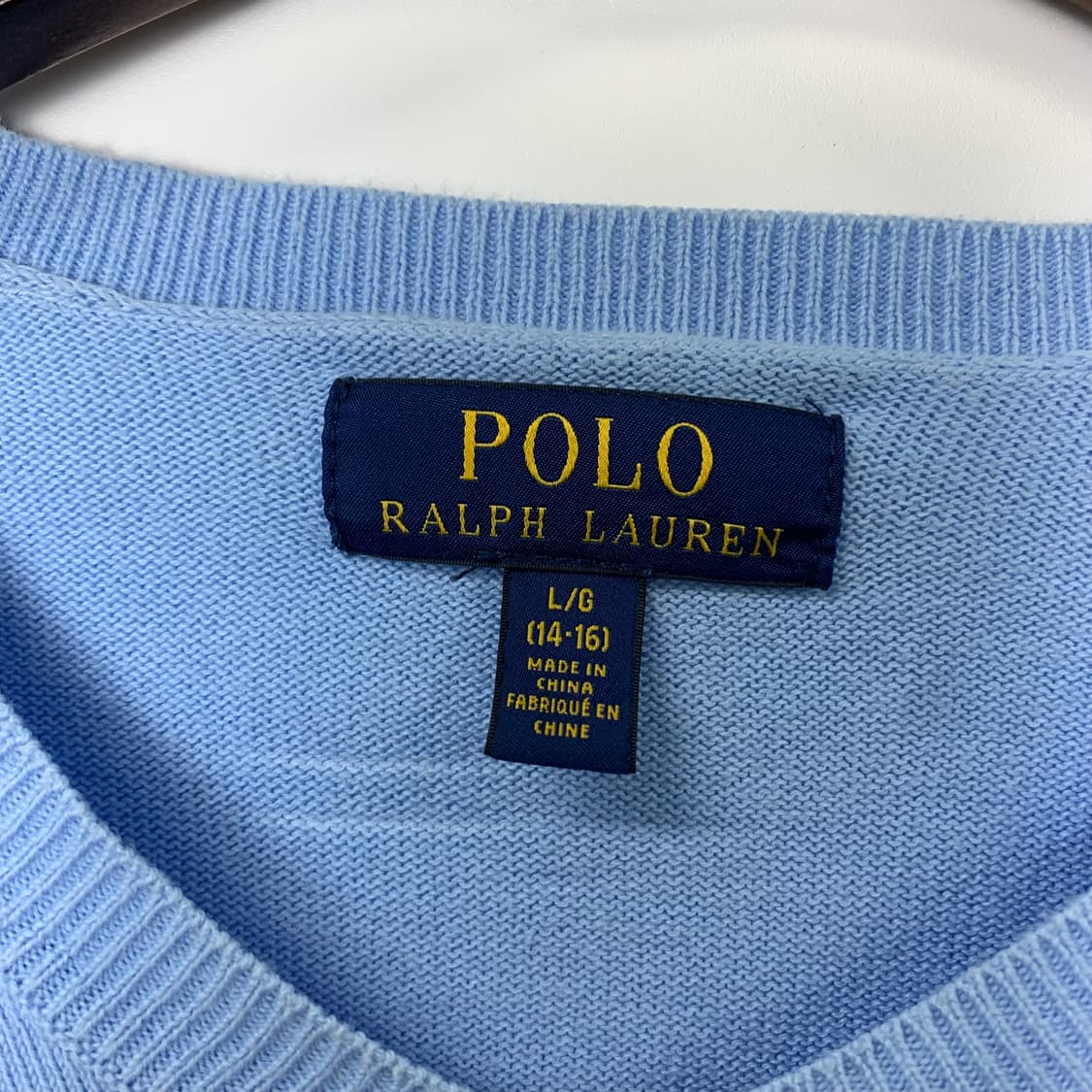폴로 랄프로렌 피마코튼 블루 브이넥 니트 상품이미지5