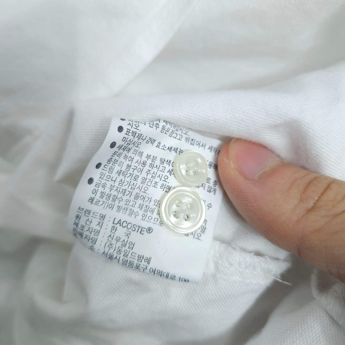 라코스테 옥스포드 화이트 셔츠 36 상품이미지7