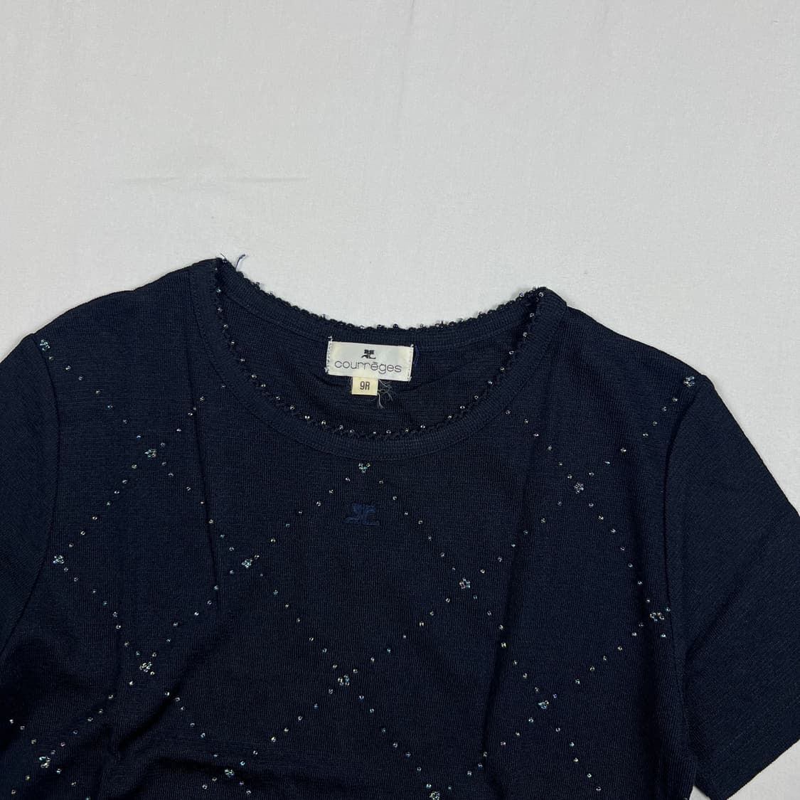 90‘s 꾸레주 꾸레쥬 courreges 로고 스터드 반팔티 상품이미지2