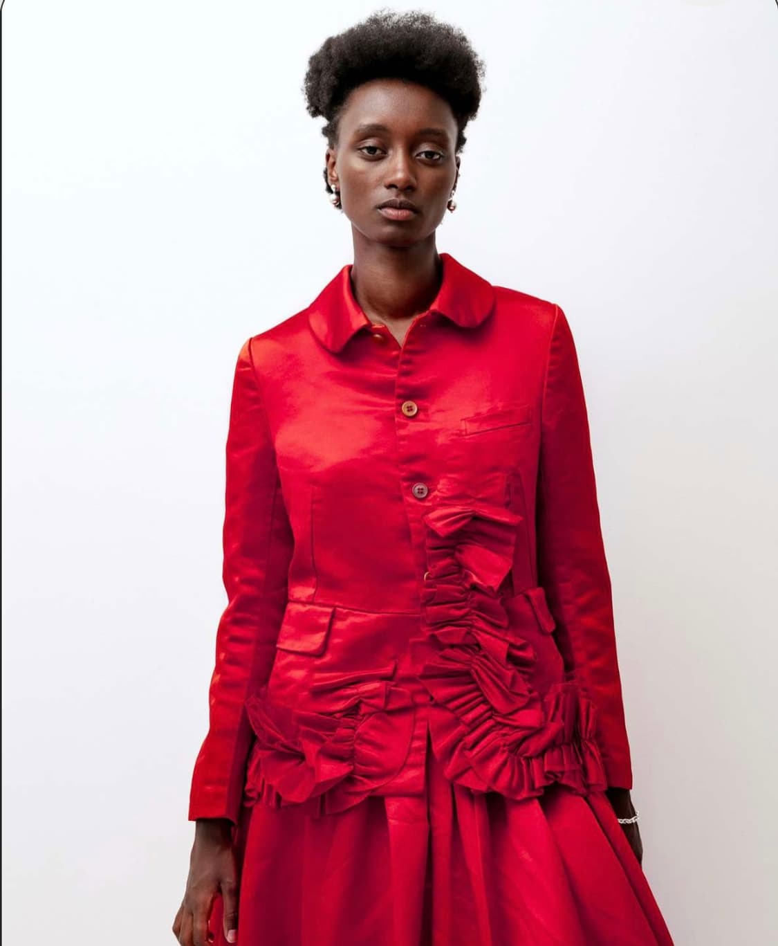 새상품) 꼼데가르송 러플 새틴 자켓 상품이미지1