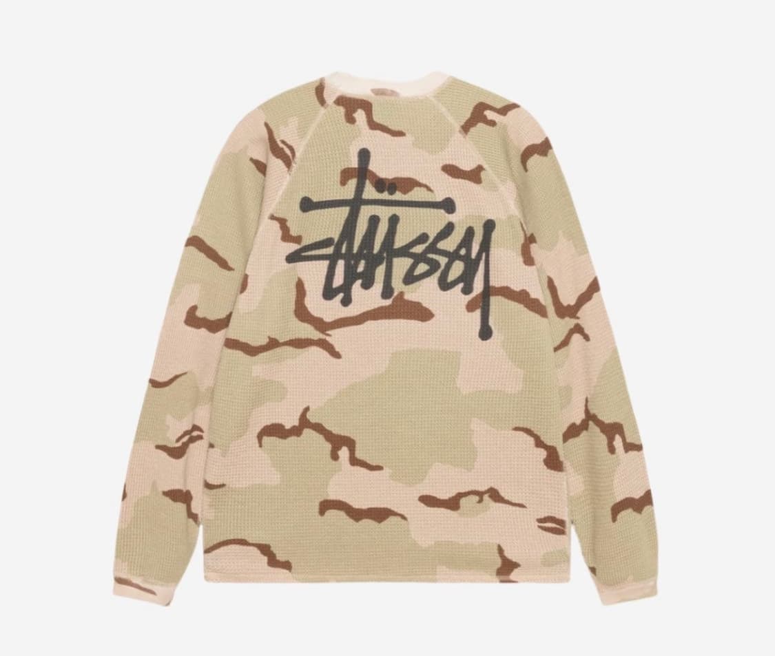 스투시 래글런 써멀 롱슬리브 크루 샌드 카모 L 상품이미지1