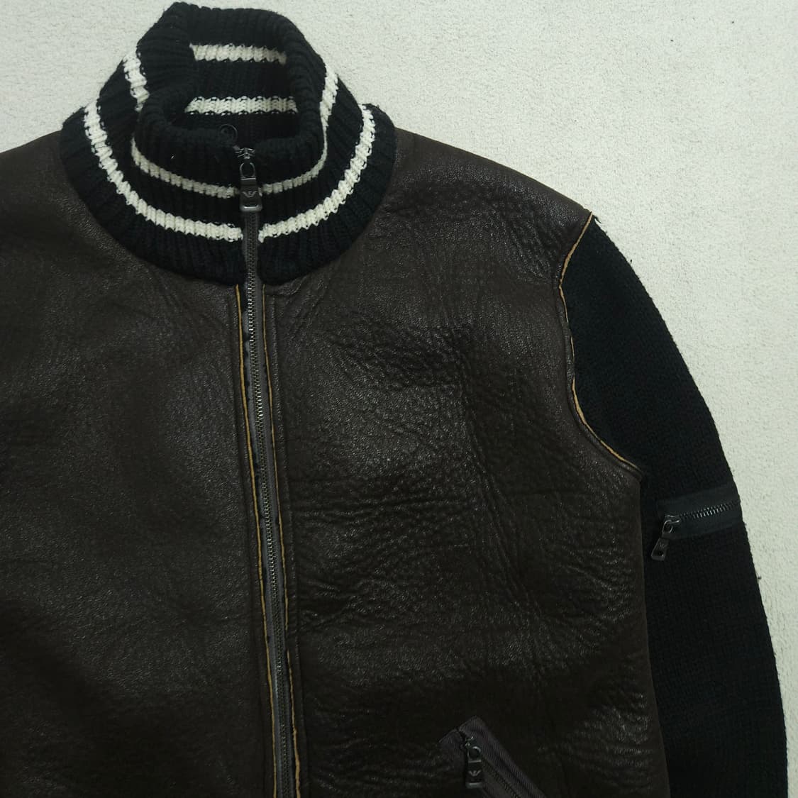 아르마니 레더 니트 집업 자켓 L 상품이미지4