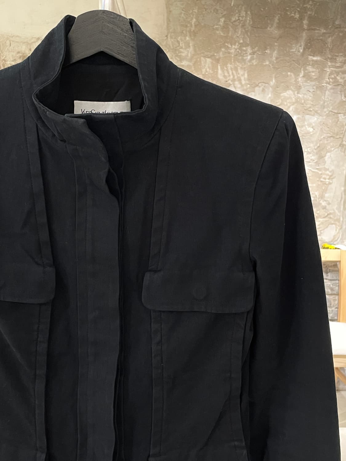 이브 생로랑 리브 고쉬 블랙 히든 버튼 플랩 자켓 상품이미지3