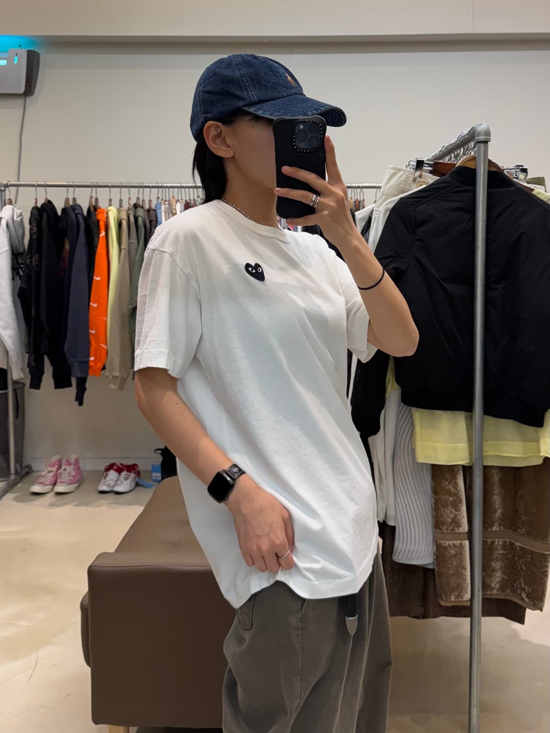 꼼데가르송 블랙하트 반팔화이트 상품이미지6