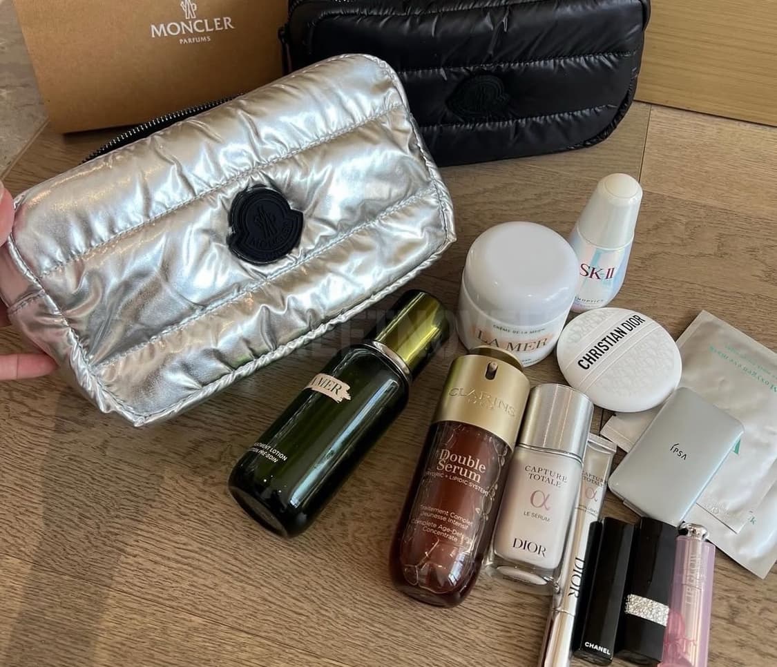  몽클레어 패딩파우치 골프파우치 퀄팅파우치 실버 상품이미지8