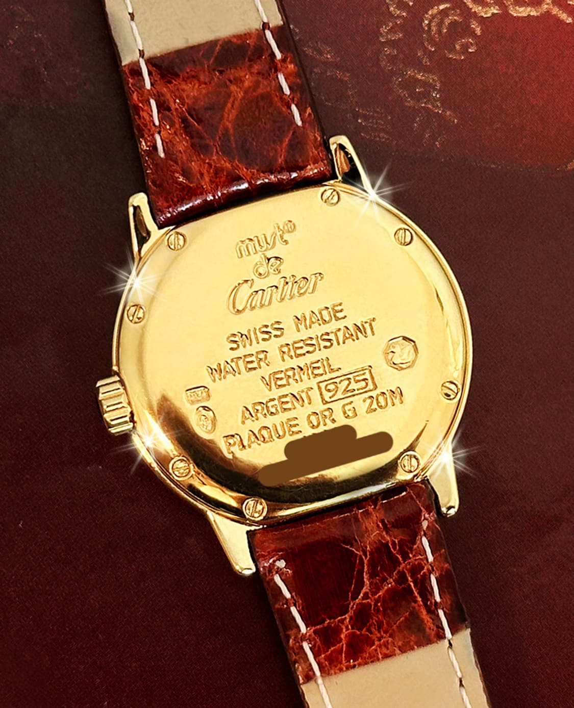 까르띠에 론드 아이보리 다이얼 빅 다이아 여성 악어가죽 시계 상품이미지6