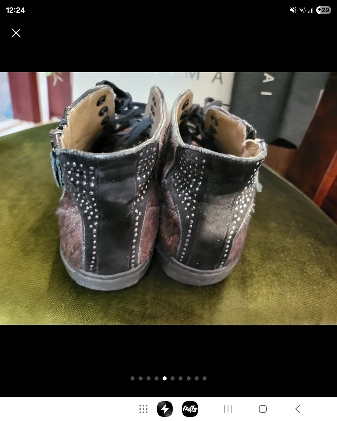 현백 구매 이태리 Mai Mai 송치 크리스탈 가죽 스니커즈 상품이미지5