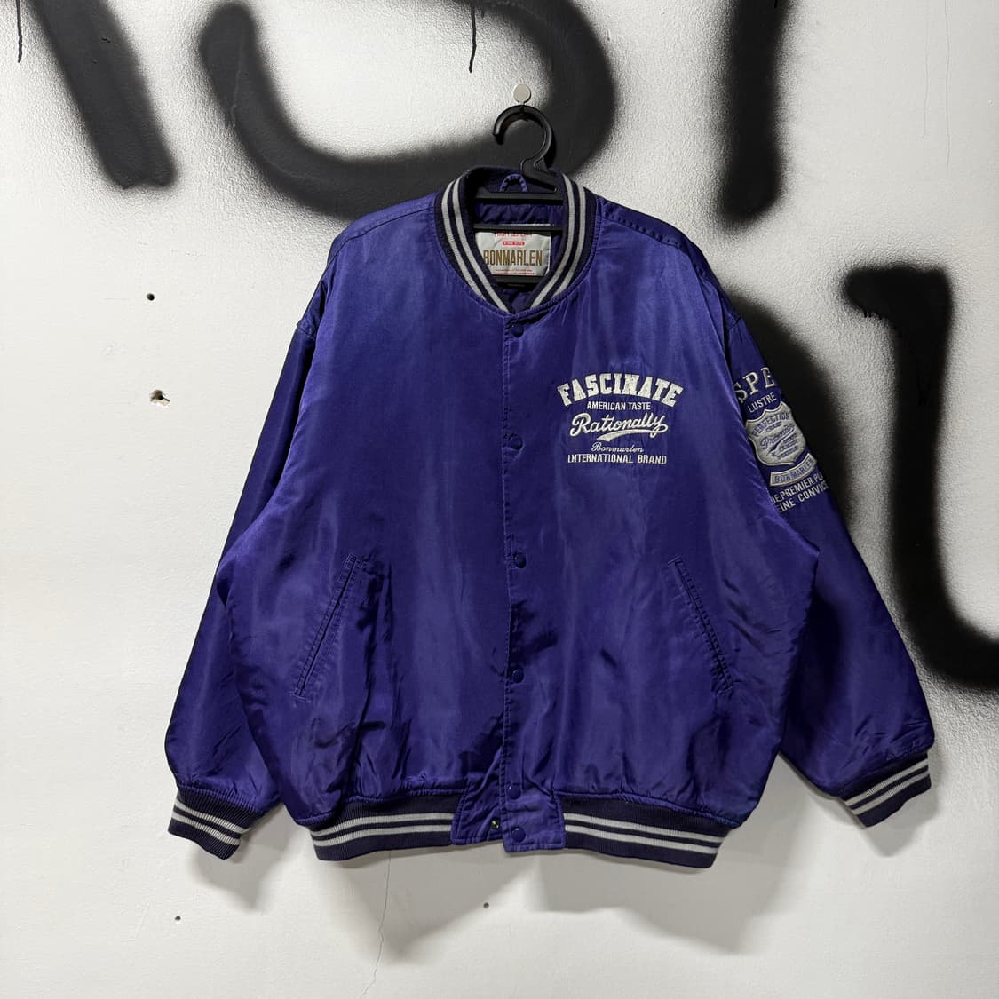 VTG 빈티지 빅사이즈 올드스쿨 자수 디테일 퀼팅 바시티 자켓 상품이미지2