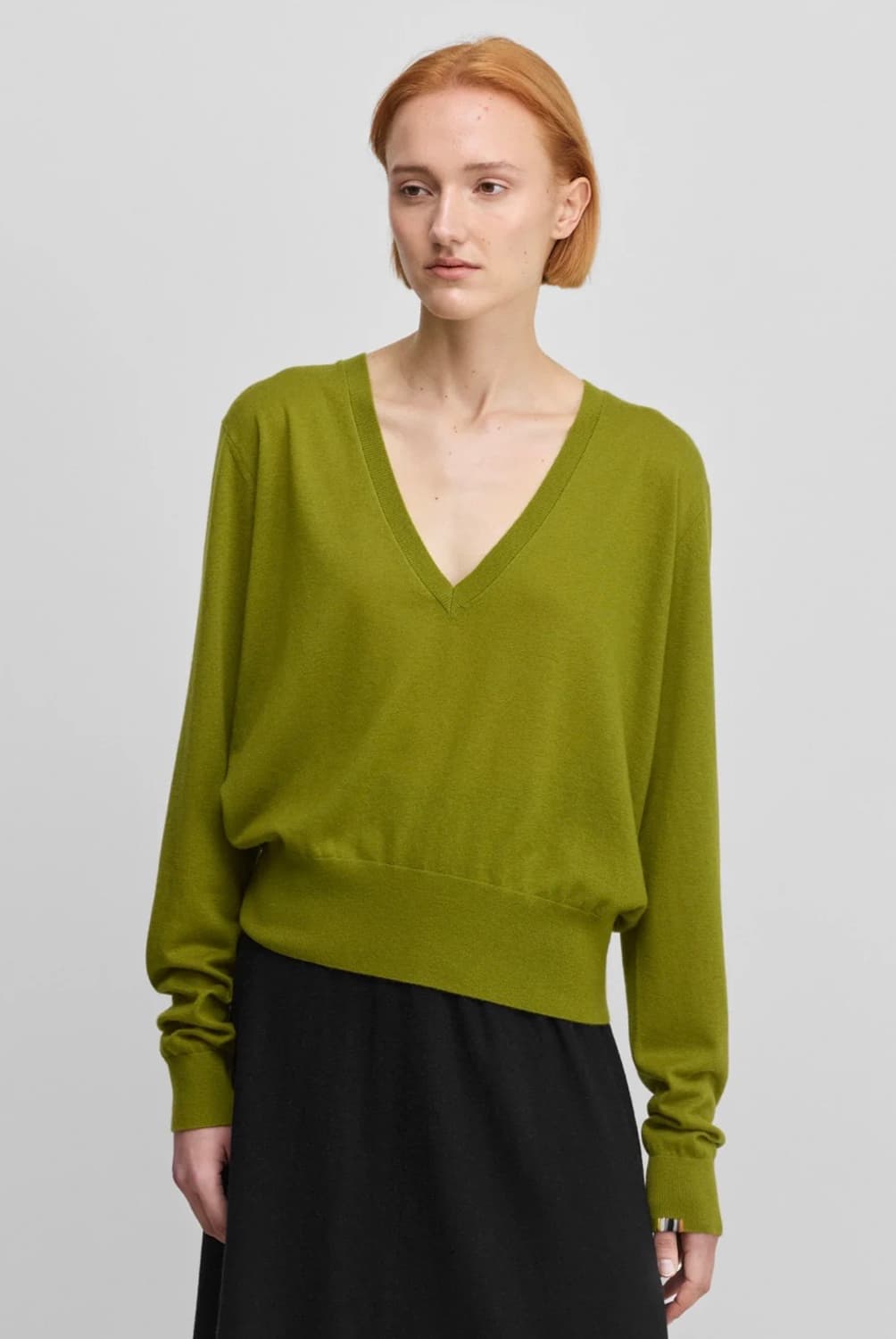 [F]익스트림캐시미어 26ss 콜린 브이넥 니트/블랙 상품이미지3