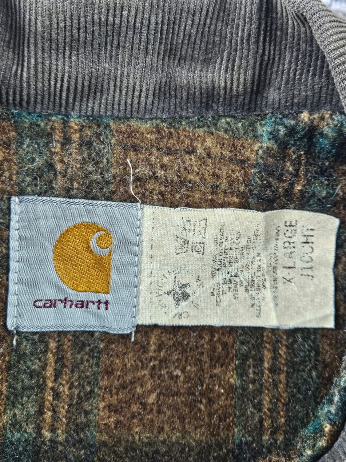 8~90's USA 칼하트J100덕캔버스 트러커 자켓 (XL)/10920 상품이미지9