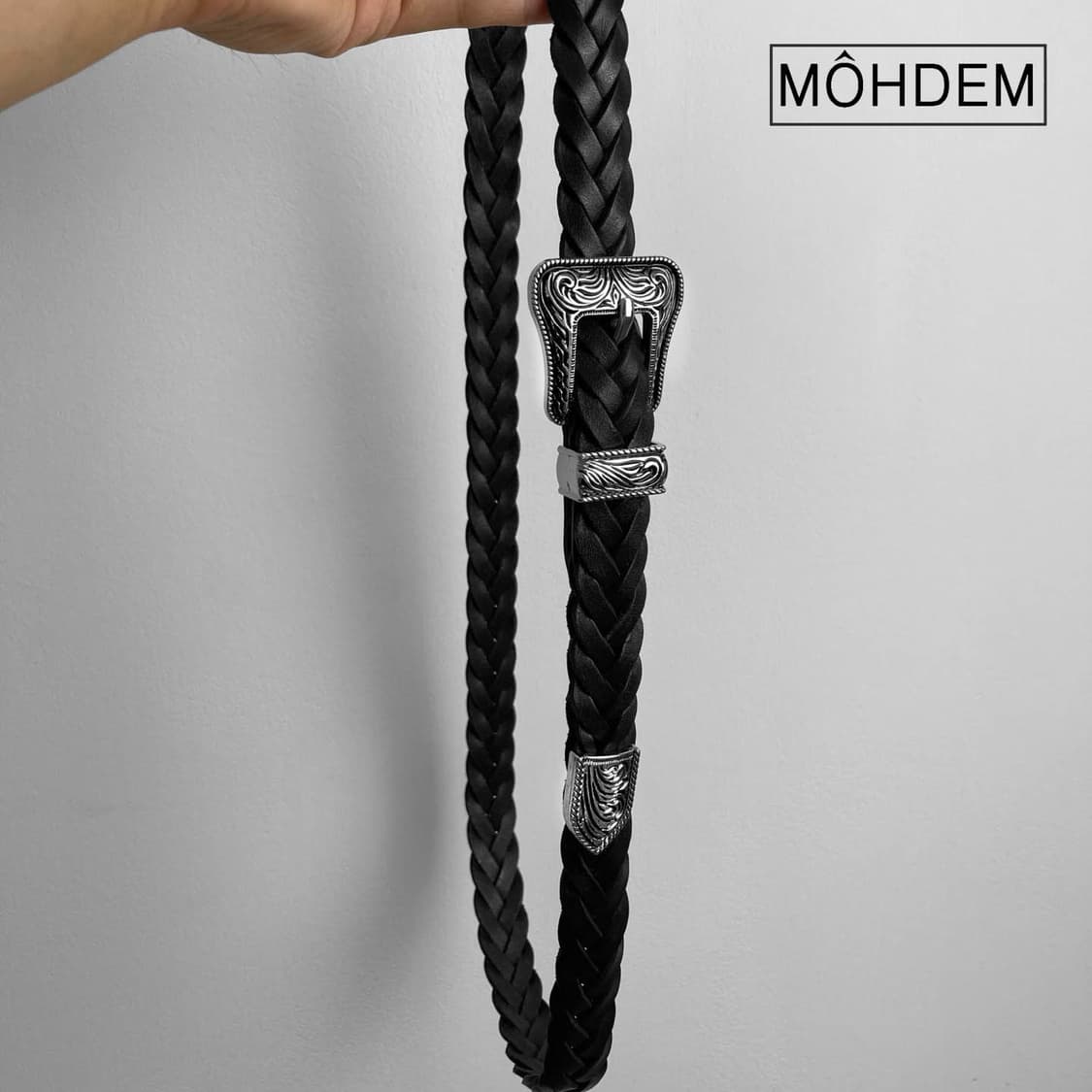 [Unisex] 위빙 로랑 이태리 소가죽 벨트 블랙 상품이미지2