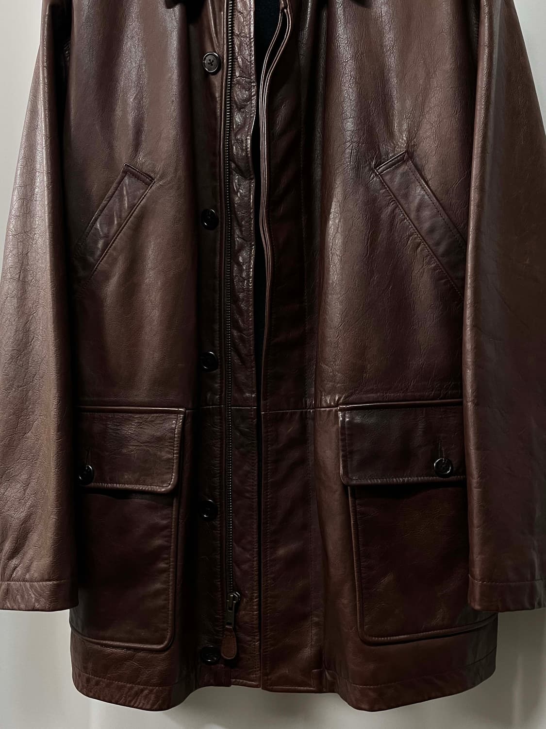 폴로 랄프로렌 카우하이드 우드브라운 카코트 레더 자켓 상품이미지5