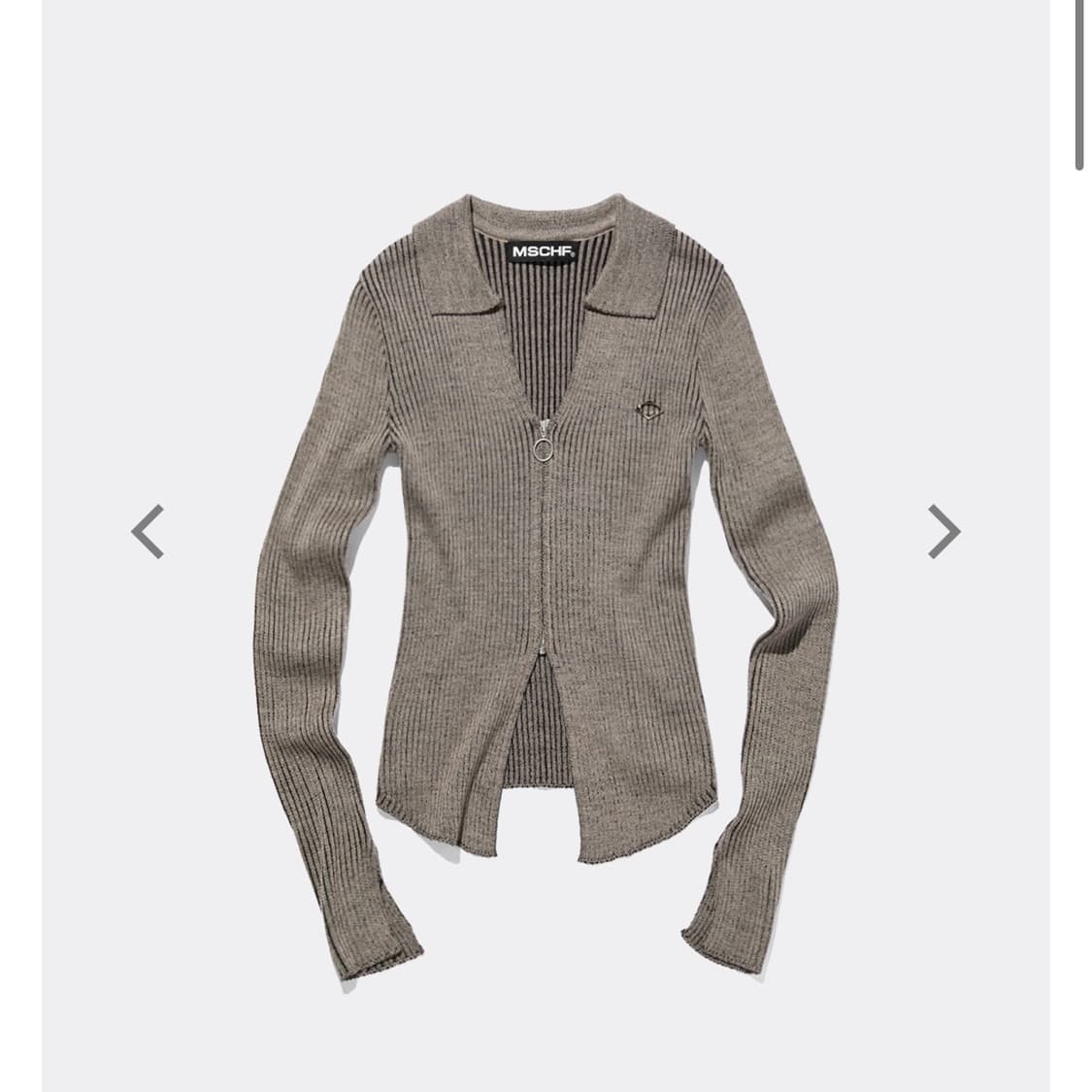 미스치프 니티드 셔츠 니트 롱슬리브 베이지 상품이미지1