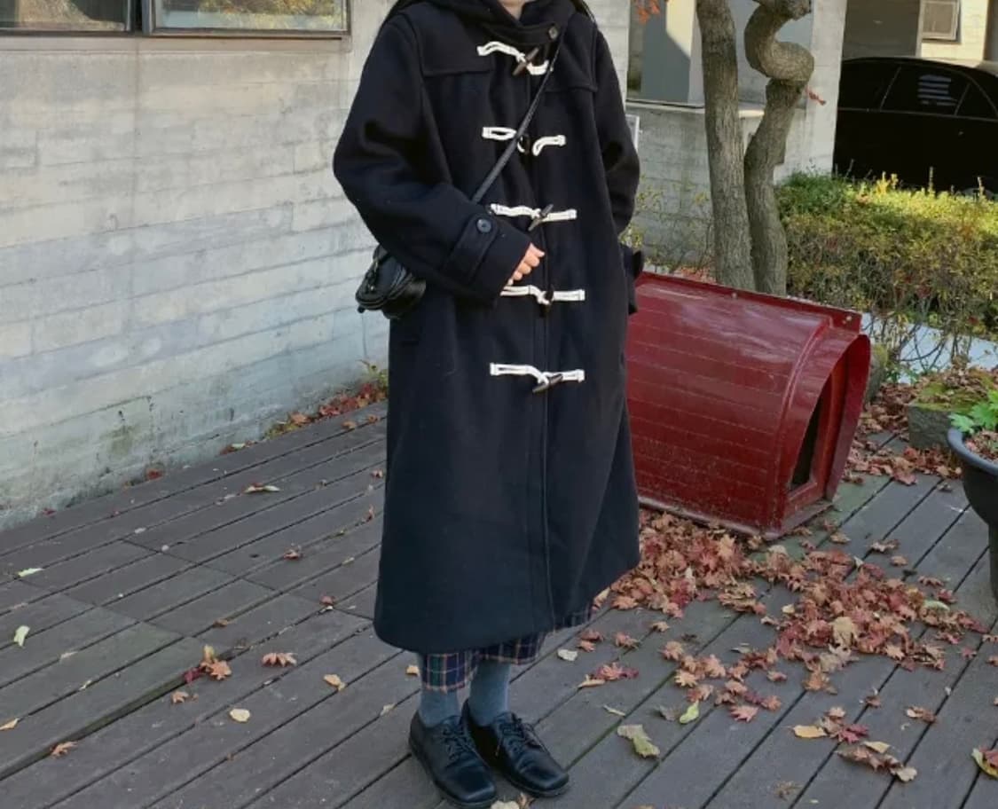 검정 롱코트 떡볶이코트 상품이미지1