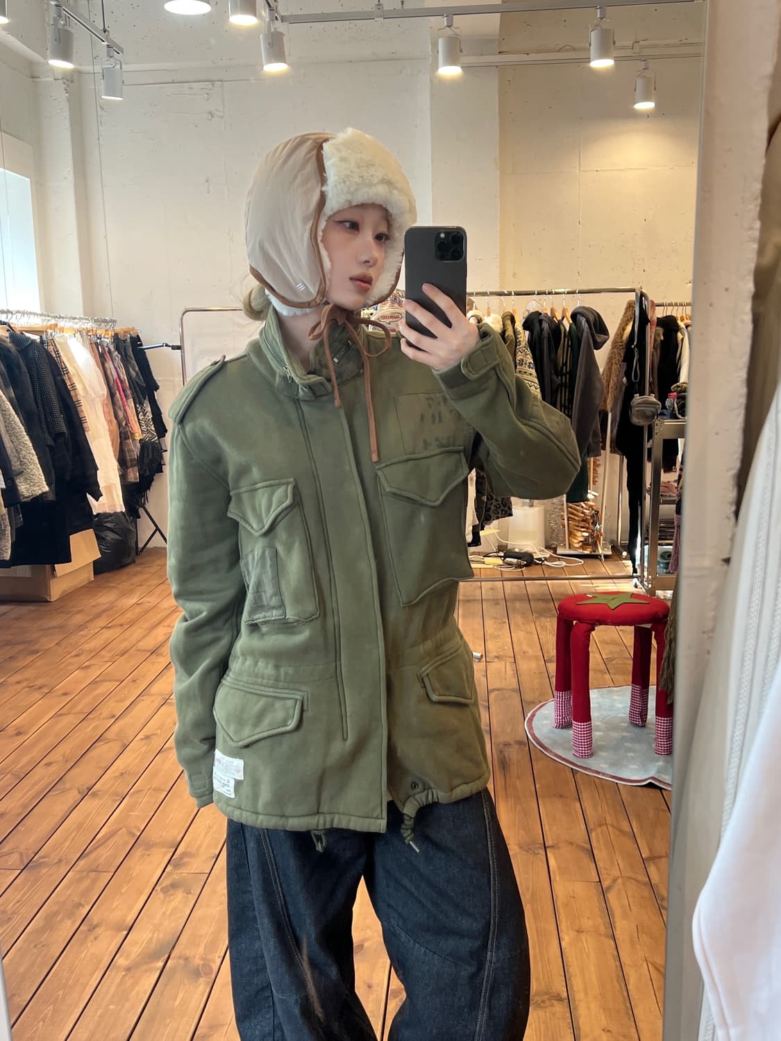 폴로 카키 패치 포켓 집업 상품이미지1