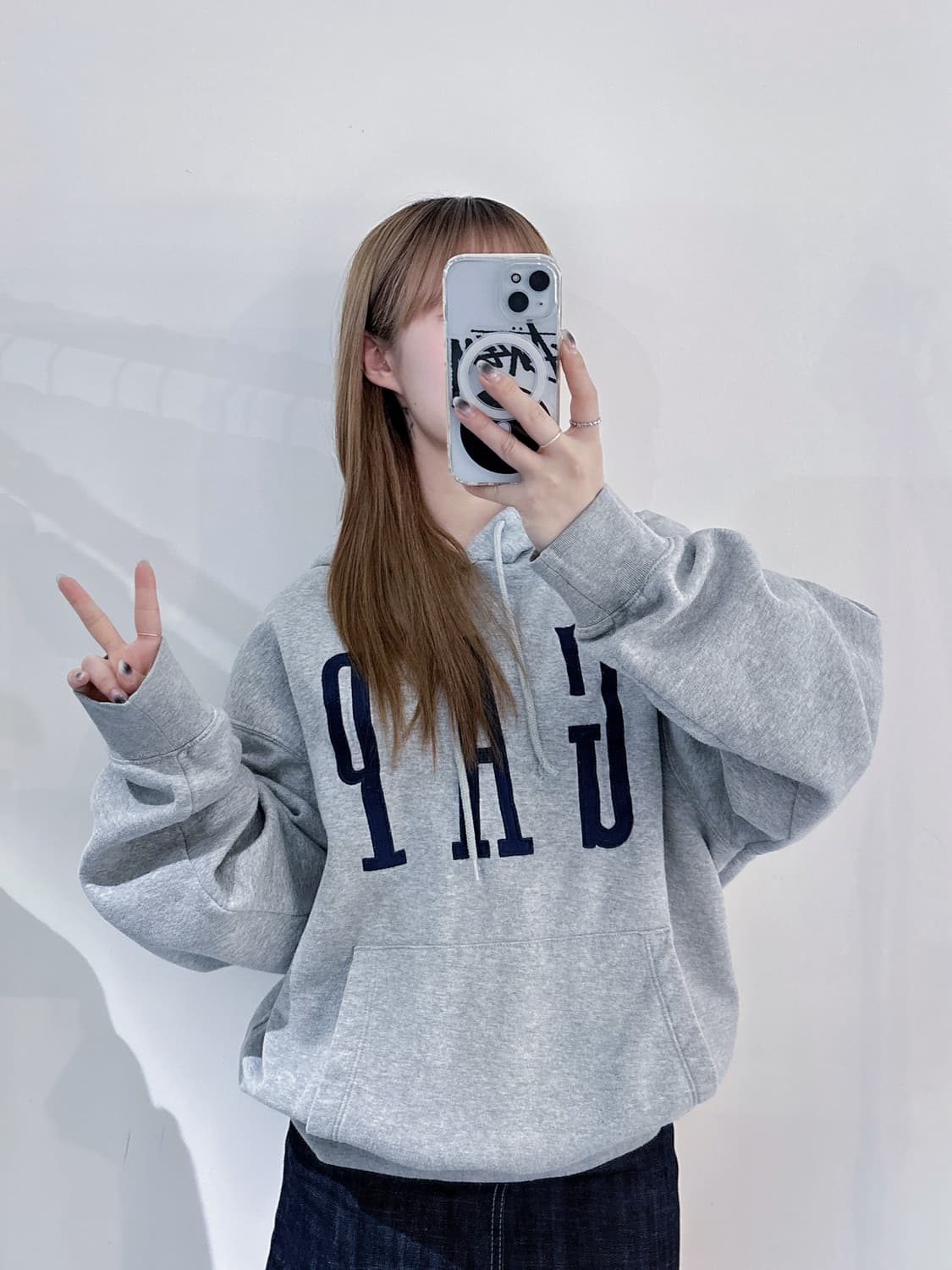 갭 90‘s 그레이 빅로고 후드 상품이미지2