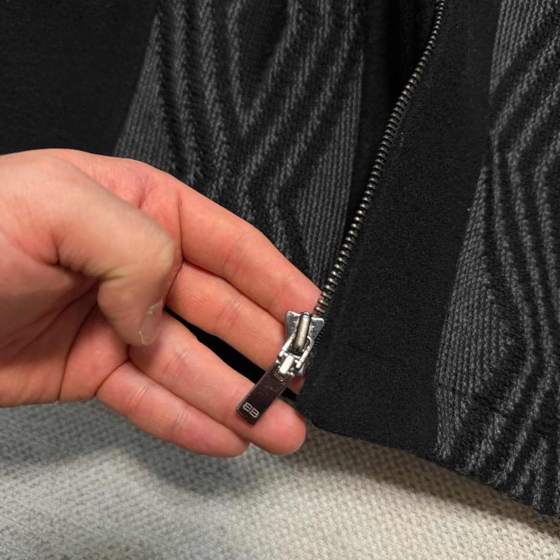 발렌시아가 90s 아가일 패턴 울 블루종 자켓 상품이미지3