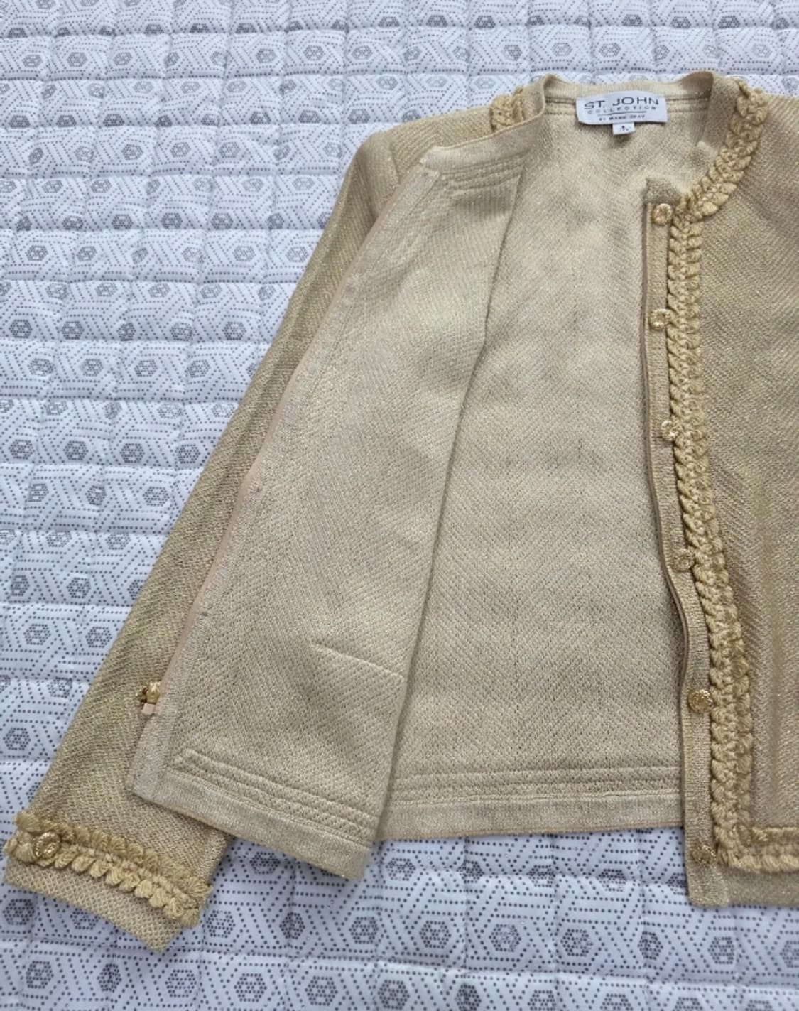 ST. JOHN 세인트존 골드 트위드 자켓 ~55반 상품이미지3