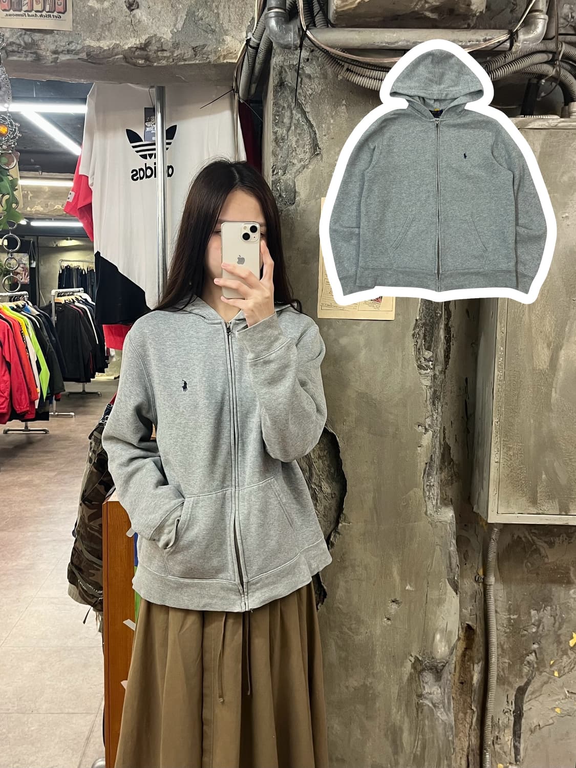 폴로 랄프로렌 후드집업 그레이 XL #csz1460 상품이미지1