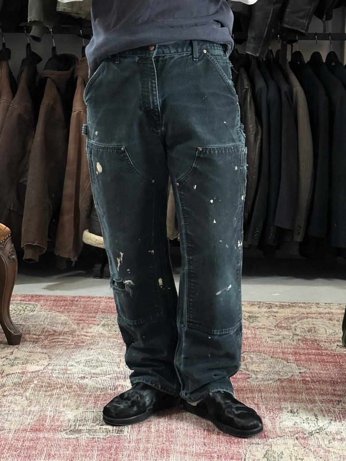 OG USA Made 칼하트 B01 더블니 블랙 칼하트 썩블니 카펜터 상품이미지10