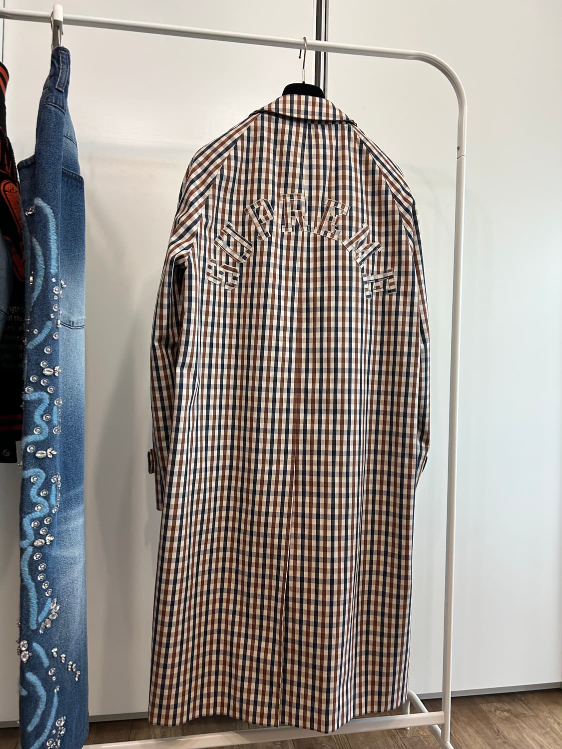 슈프림 x 아쿠아스큐텀 깅엄 체크 맥코트 상품이미지6