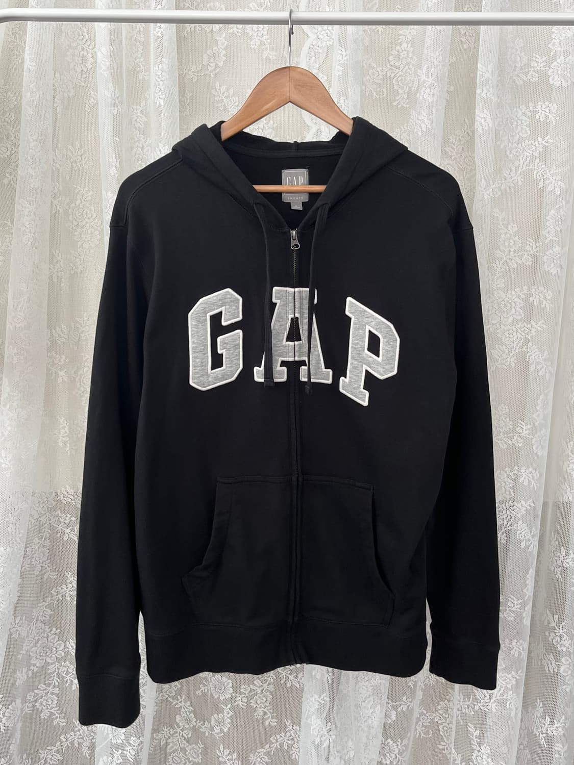 L) 갭 GAP 후드 집업 블랙 상품이미지1