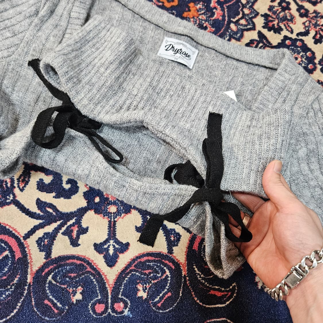 (새상품)드라이로즈 리본 링크 니트 Free 상품이미지5