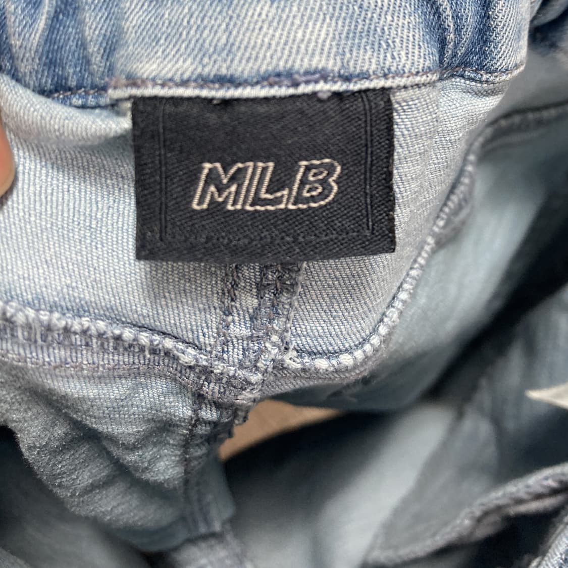 MLB 키즈 밴딩 데님 반바지 연청 145  상품이미지3