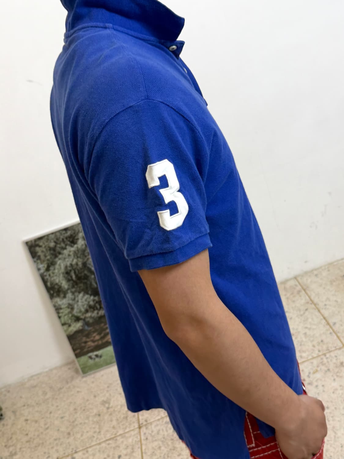 폴로 컬러 빅포니 반팔 티셔츠 블루 상품이미지6