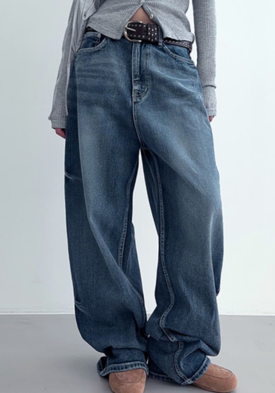 로웨어 브러쉬 포인트 데님 팬츠 청바지 상품이미지2