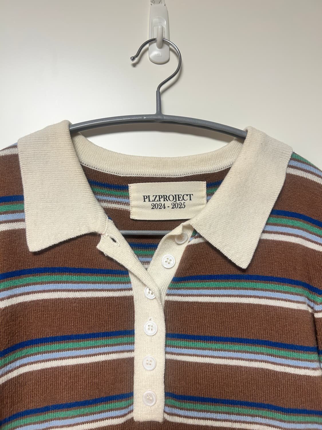플리즈프로젝트 Stripe Knit PK shirt - brown 상품이미지6