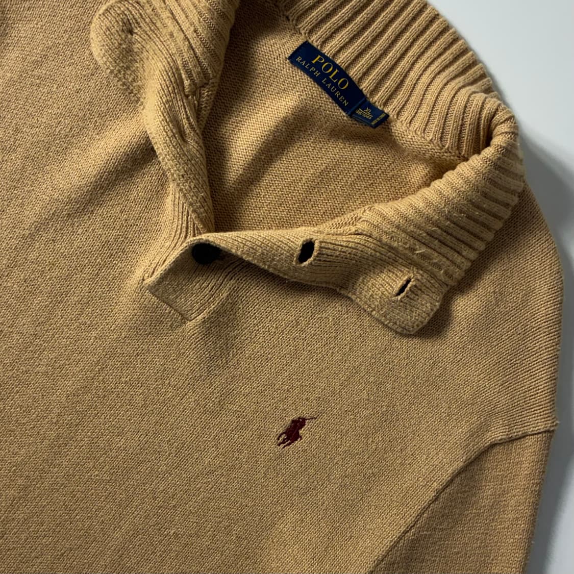 Polo  폴로 랄프로렌 자수 코튼 버튼업 브라운 니트   상품이미지4