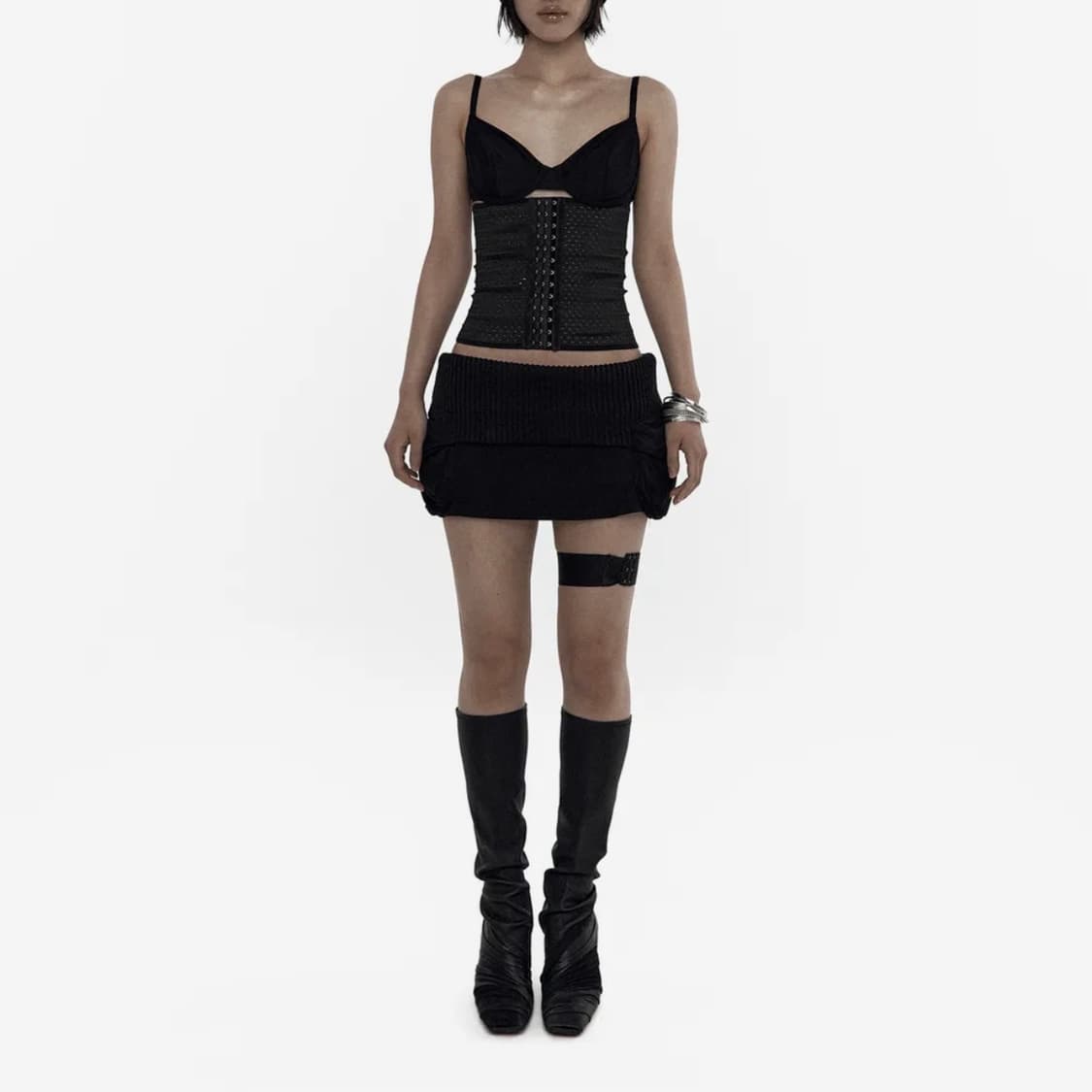 kashiko 카시코 니트 마이크로 스커트 블랙 상품이미지2