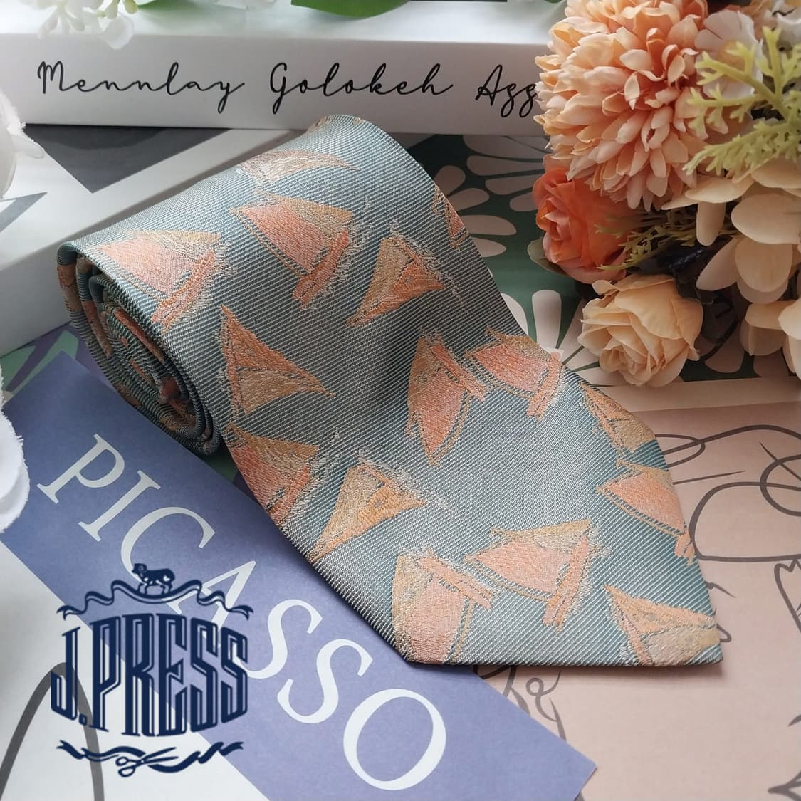 제이프레스 세일링 보트 패턴 컬러 넥타이 9.5cm A+등급 K2248
 상품이미지2