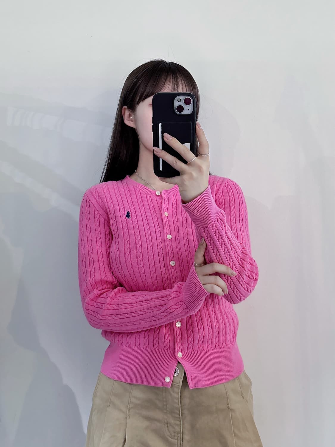 폴로랄프로렌 포니 베이비핑크 케이블 가디건 상품이미지2