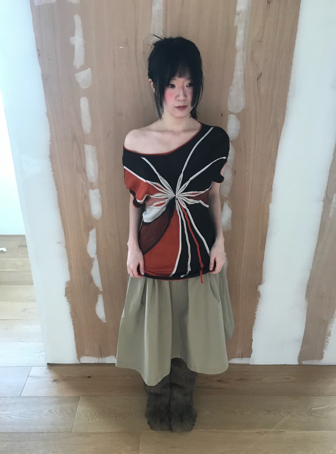 vintage Ray BEAMS beige skirt 상품이미지3