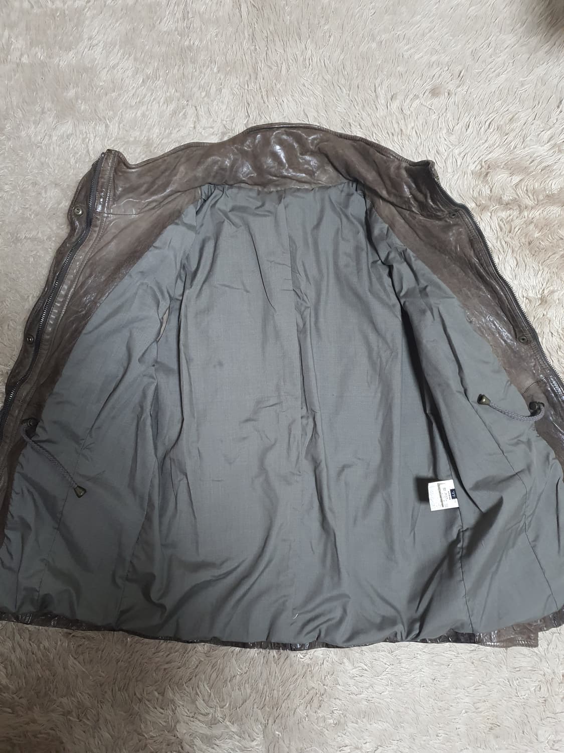 빈티지 쭈글이 가죽 자켓 상태 굿  사이즈 90 상품이미지3
