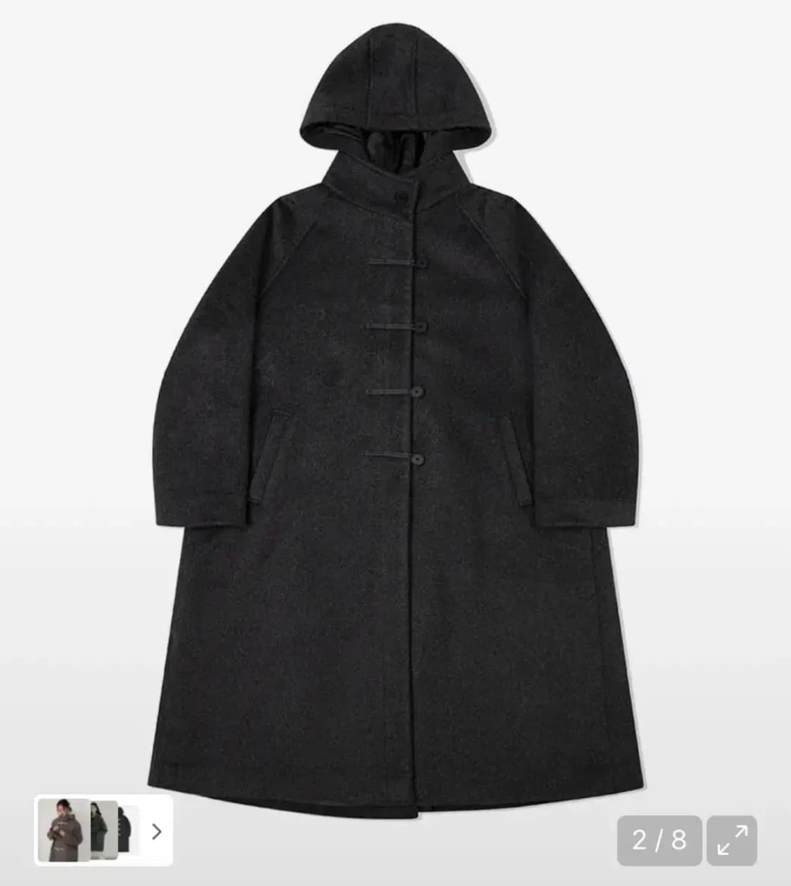 미세키서울 Hoodie long duffle Coat CHARCOAL 상품이미지2