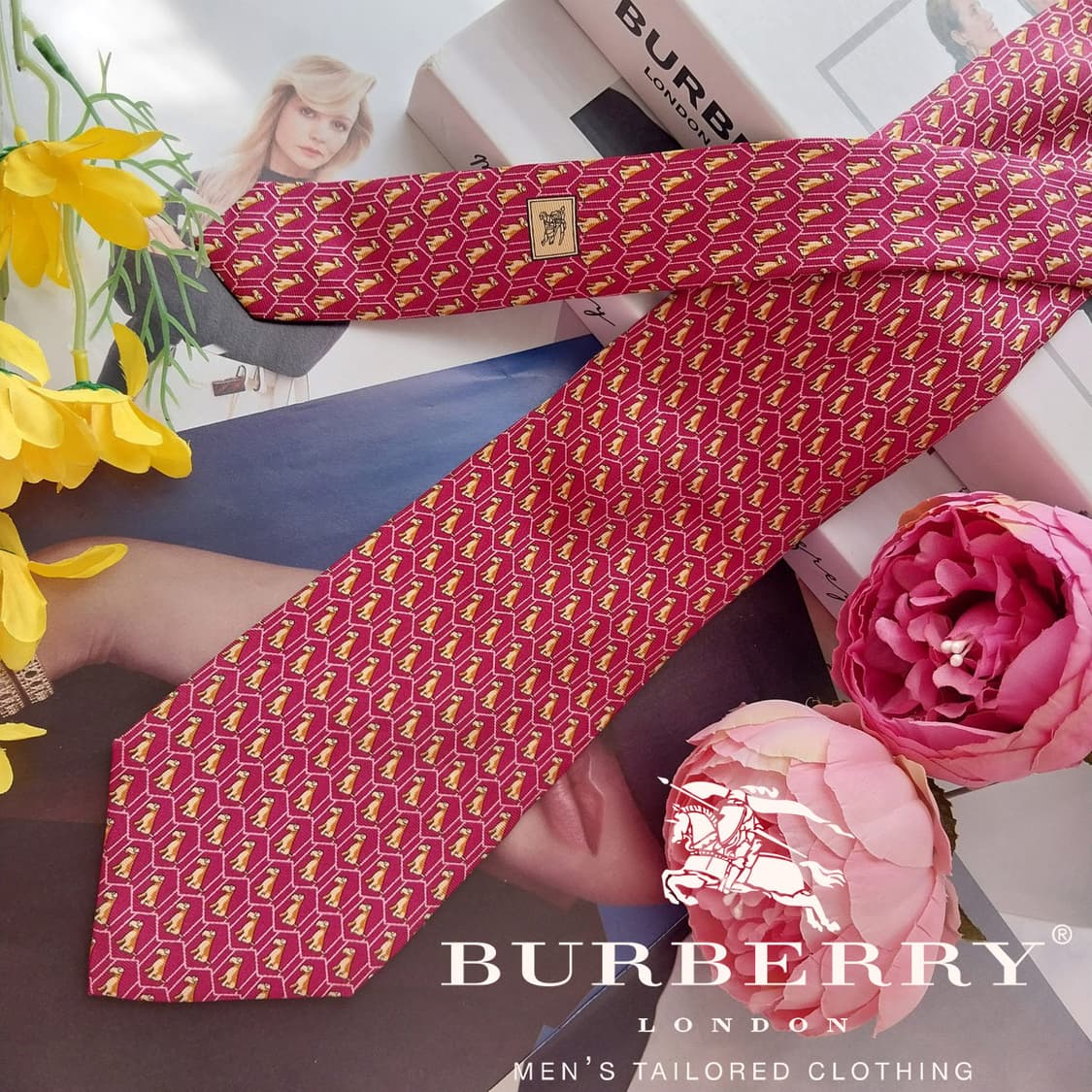 버버리 진핑크 강아지 모티브 넥타이 9.5cm A+~A등급 K2554
 상품이미지2