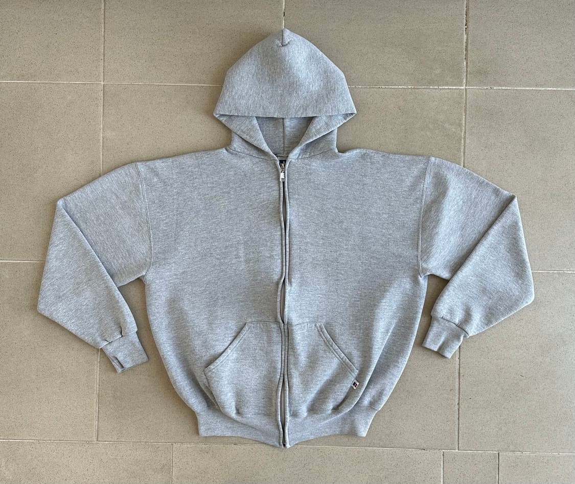 90s 빈티지 러셀 후드집업 그레이 XL 상품이미지1