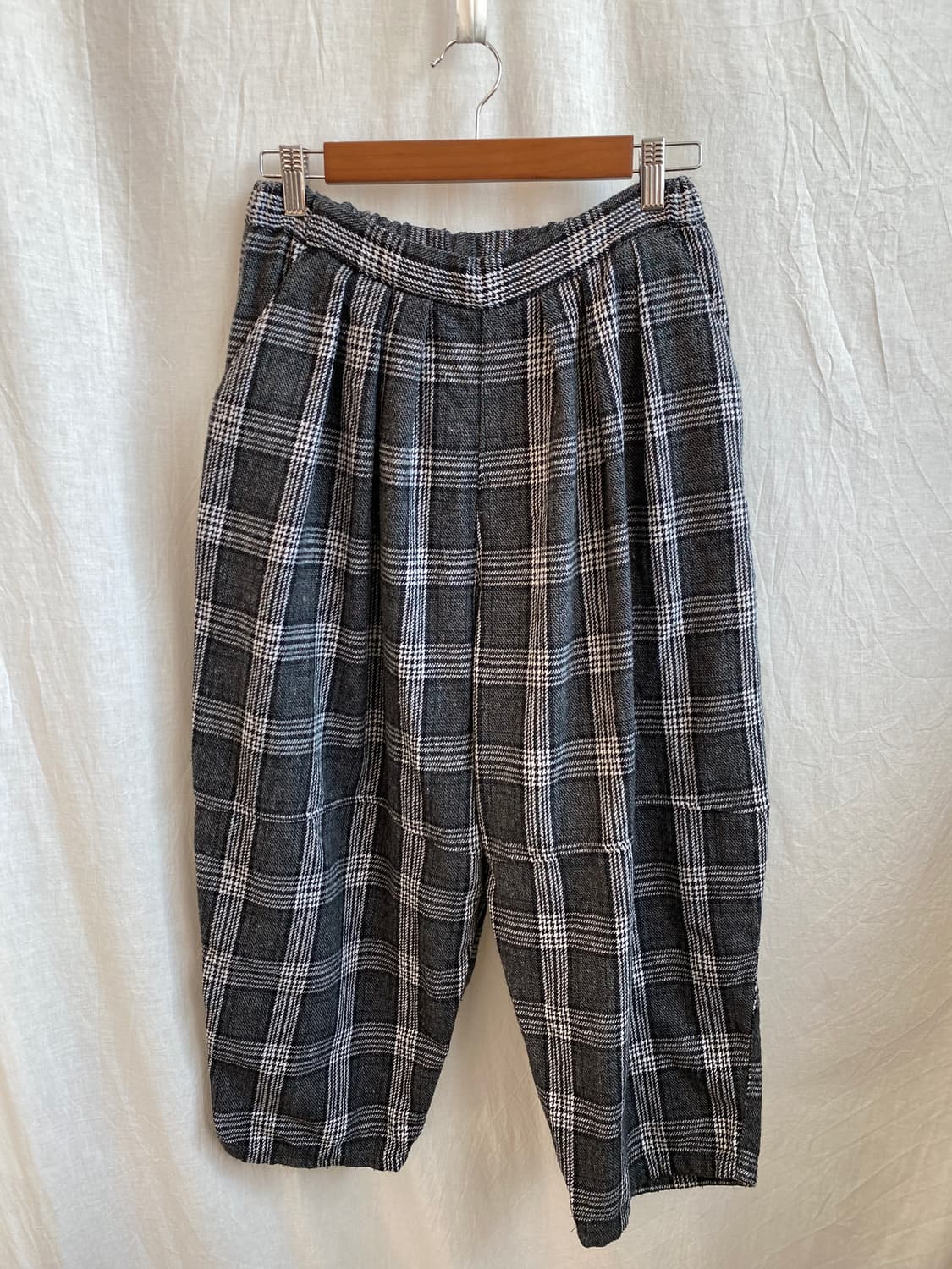 EASE BLUE 면혼방 체크 밴딩 팬츠(F) 상품이미지1