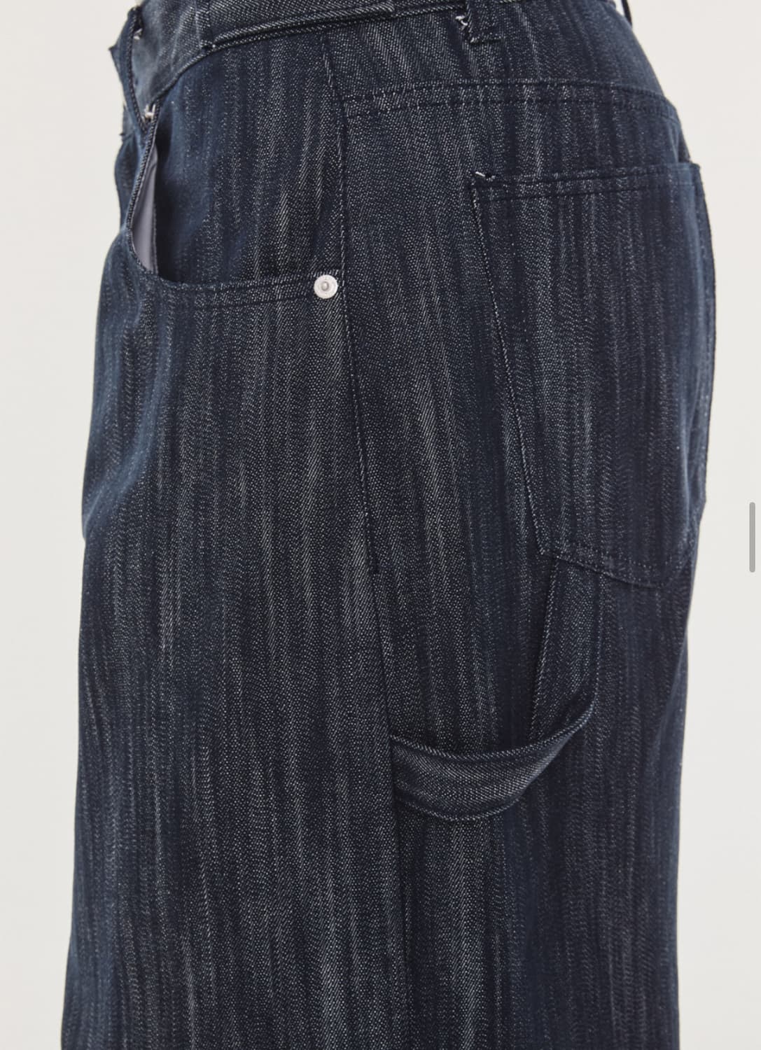 기철 햄 버튼 로우 인디고 와이드 데님 팬츠 M 상품이미지6