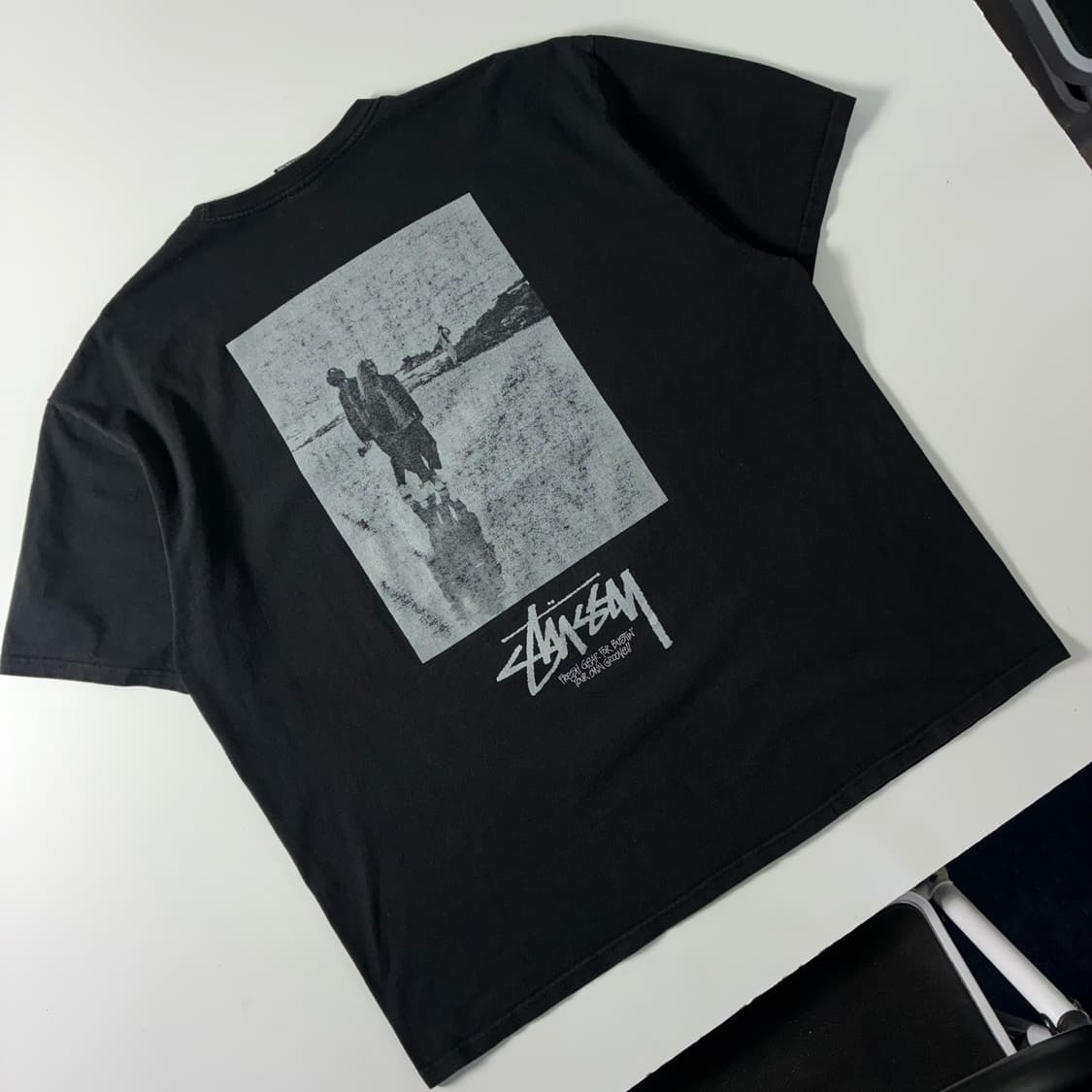 Stussy  스투시 코튼 로우타이드 블랙 반팔 티셔츠  상품이미지1