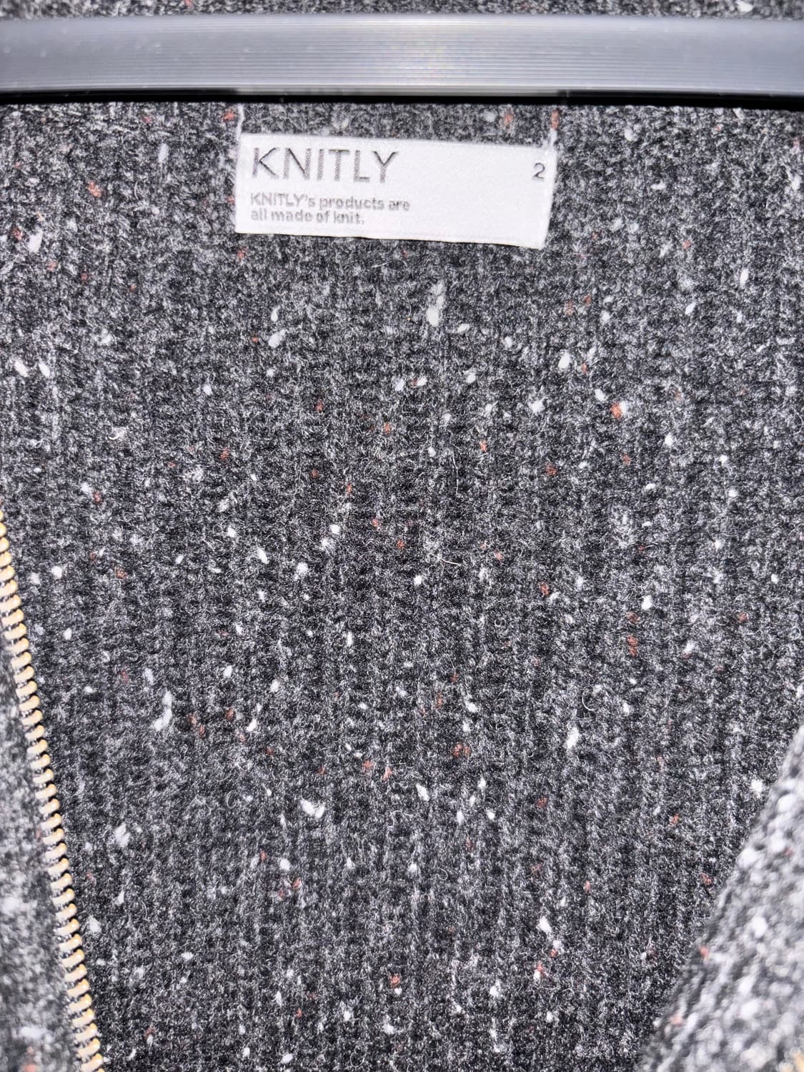 WOOL NEP ZIP-UP CARDIGAN(니트 집업)_charcoal 상품이미지4