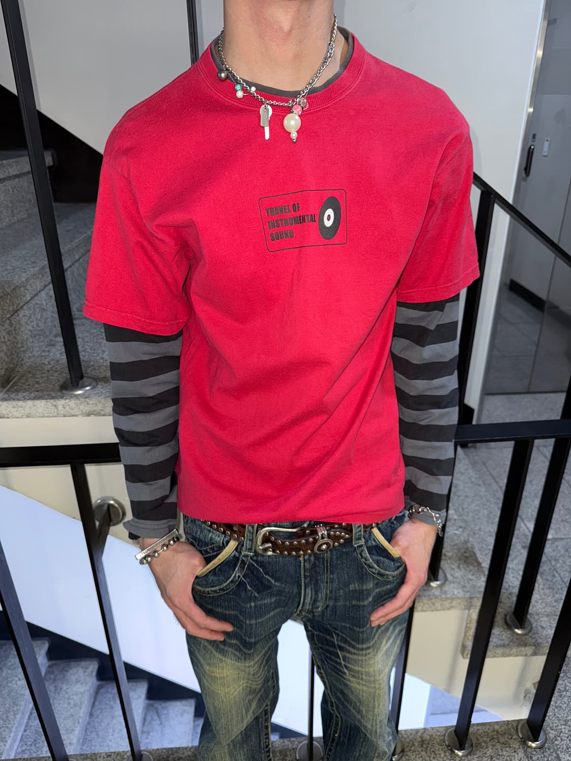 stripe layered long sleeve t-shirt 상품이미지3