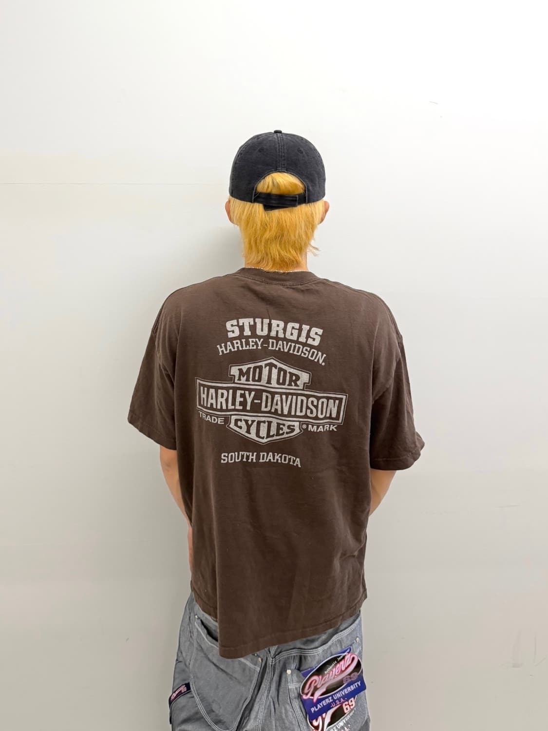 할리데이비슨 프린팅 반팔 브라운 상품이미지2