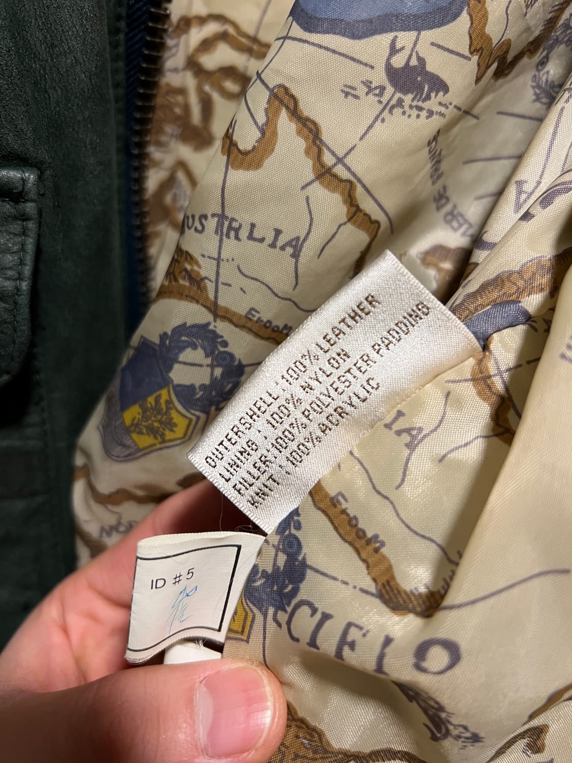 [M]90's USA 빈티지 그린 리얼레더 A-2 자켓 상품이미지7