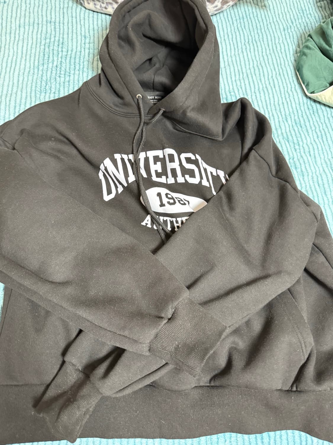 기모 블랙 후드티 상품이미지1